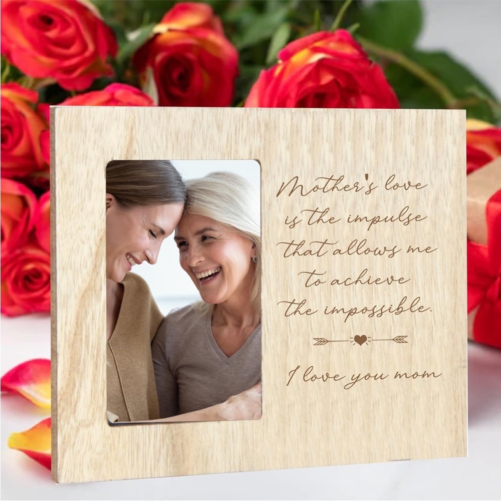 Wooden Rustic Vintage Photo Frame Personalized For Mom Gift For Moms - Picture 4 of 8